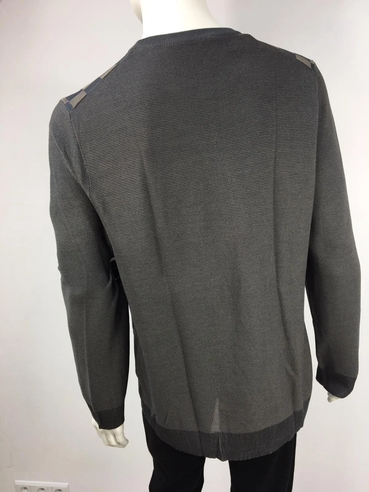 100% Silk Damier Crewneck