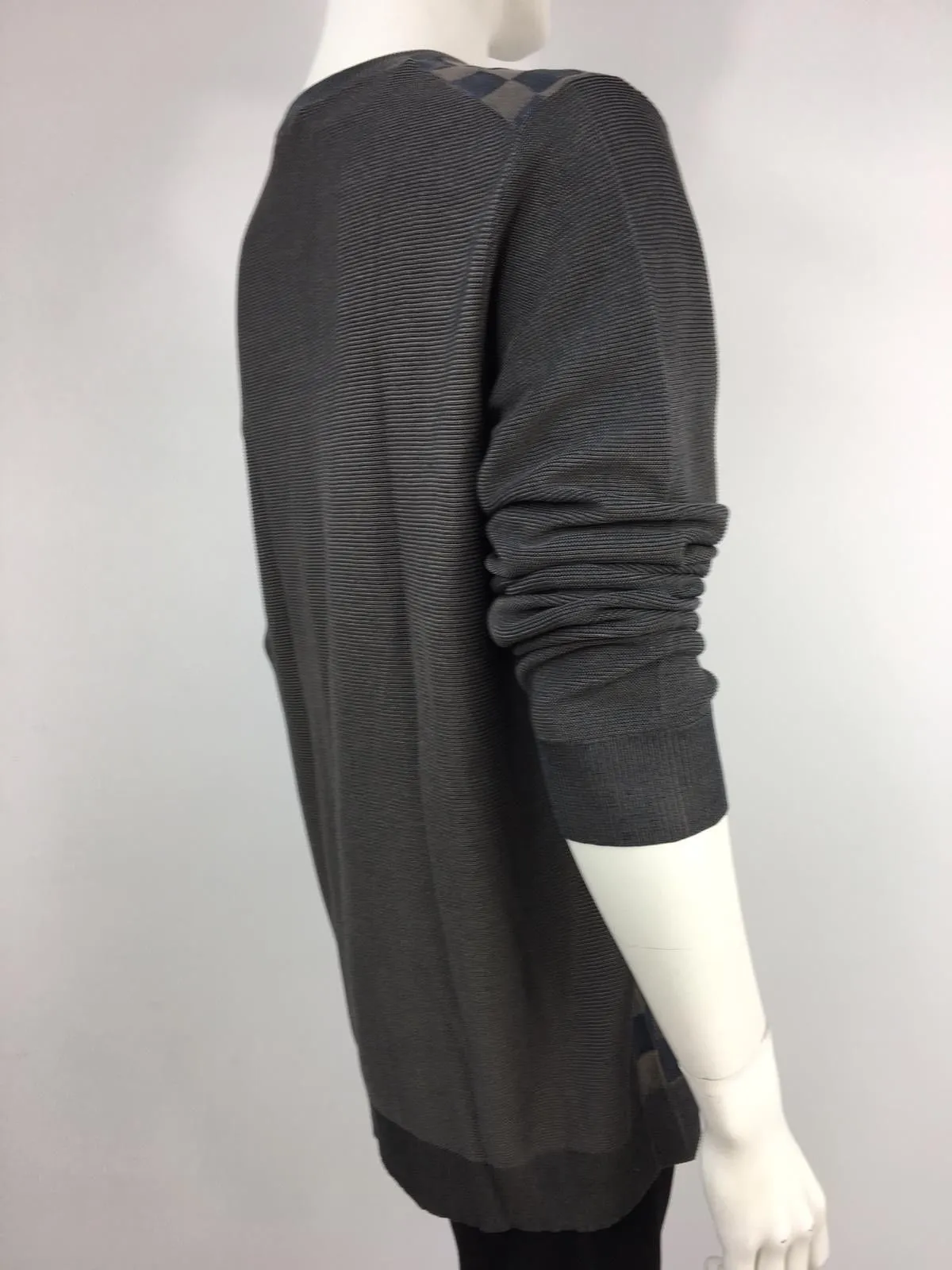 100% Silk Damier Crewneck