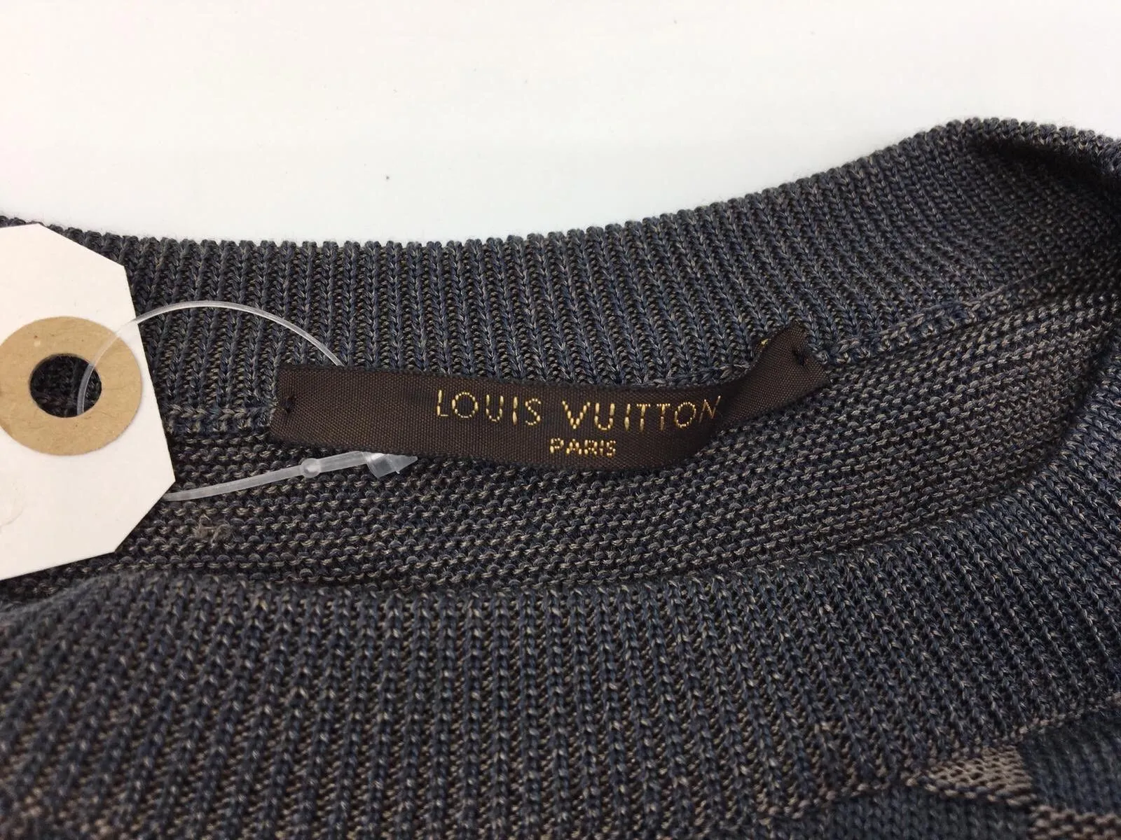 100% Silk Damier Crewneck