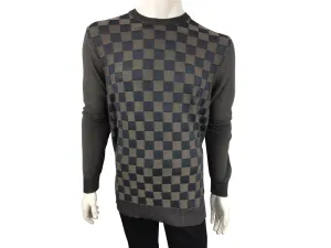 100% Silk Damier Crewneck