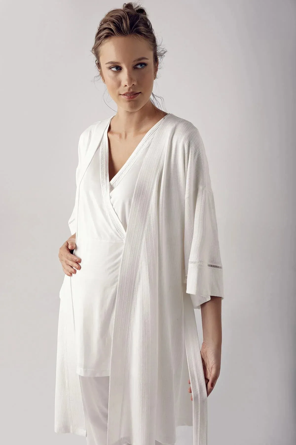 3 pcs Maternity Robe Pajamas Set