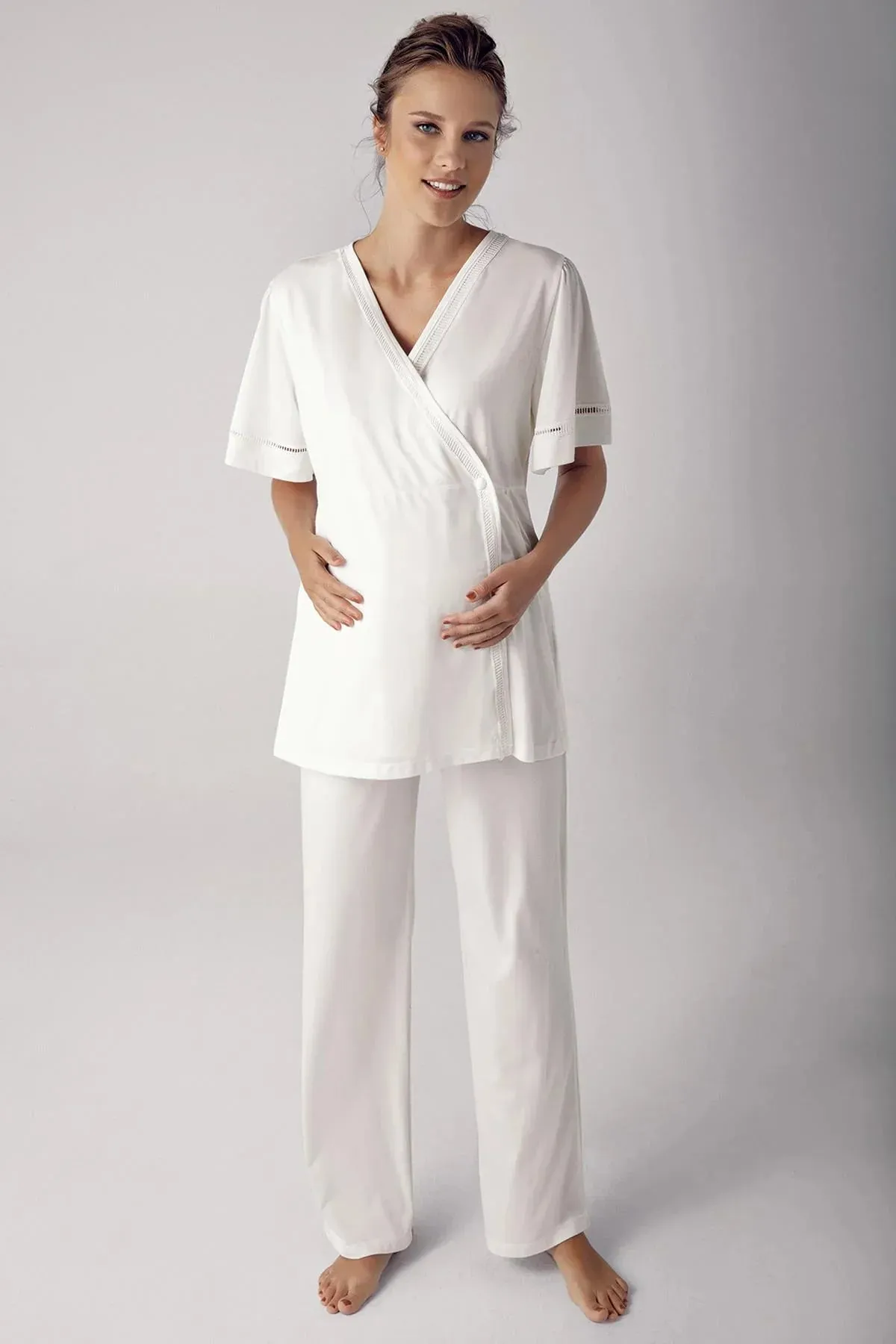 3 pcs Maternity Robe Pajamas Set
