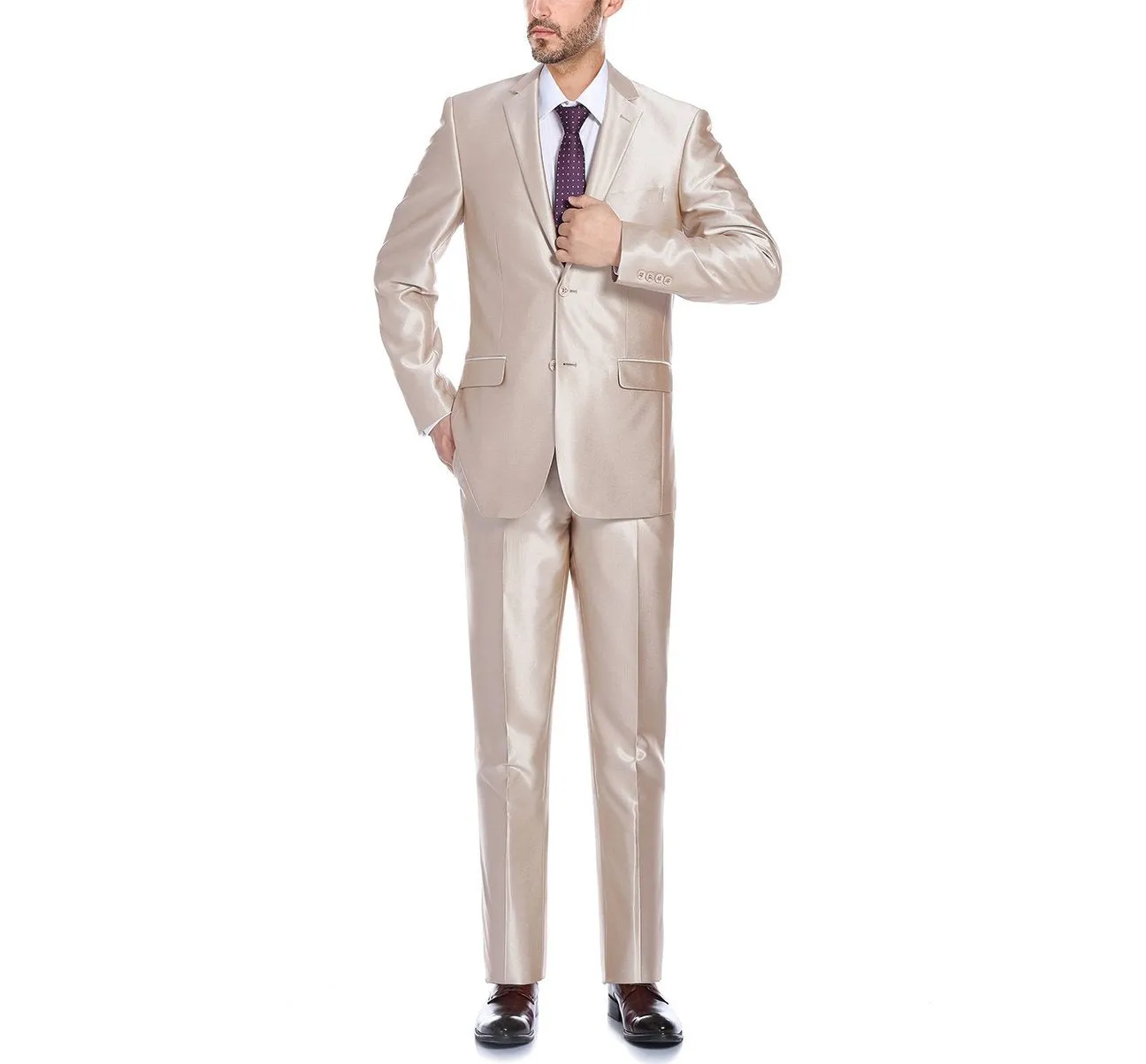 Alessandro Vitello by Renoir Sharkskin Slim Fit Italian Styled Two Piece Suit 207-3