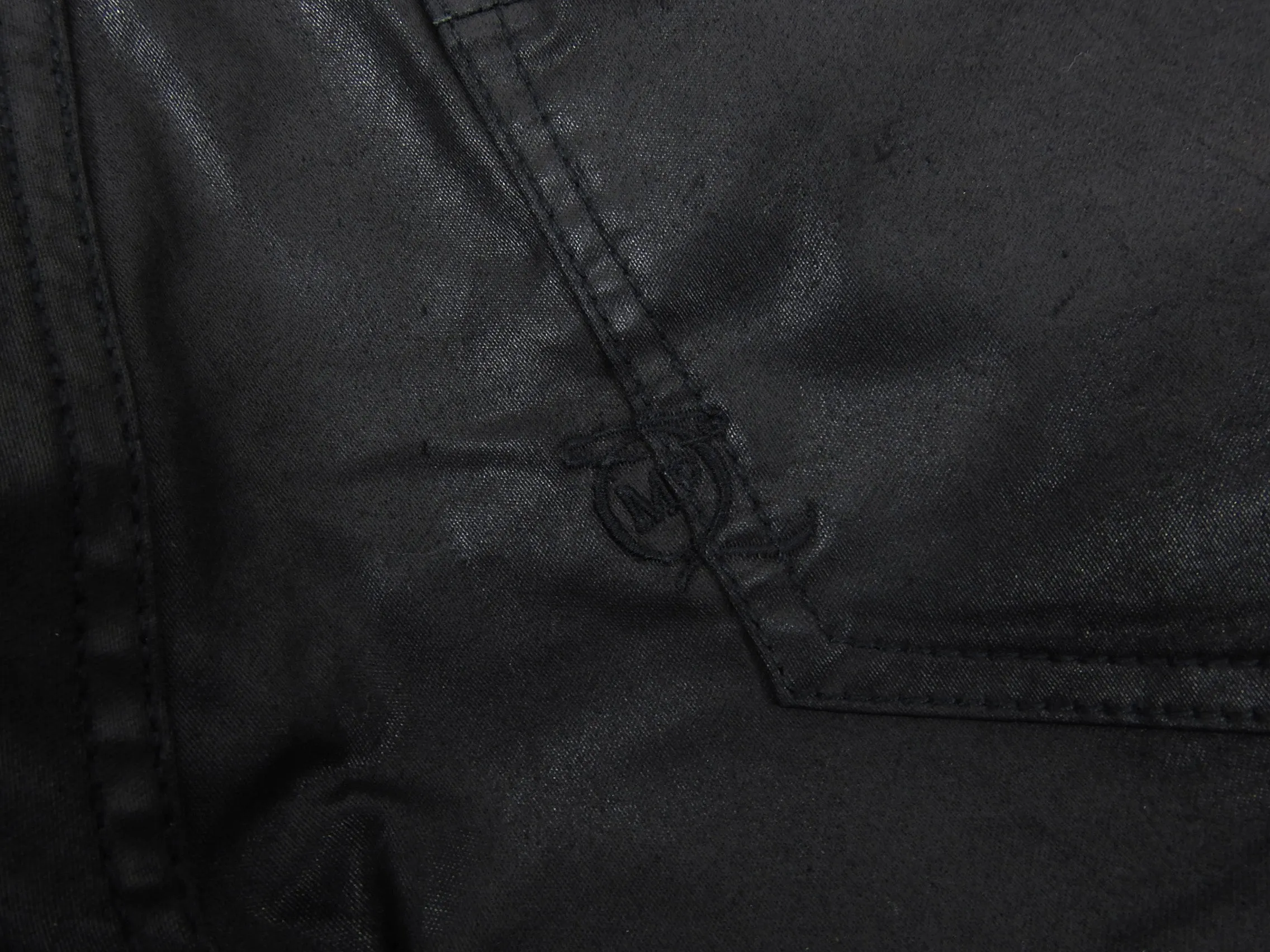 Alexander McQueen Waxed Denim Black Pants - 31