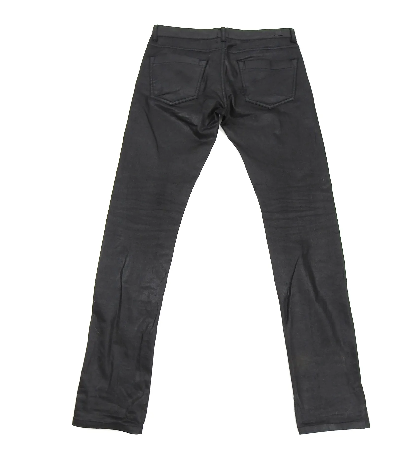 Alexander McQueen Waxed Denim Black Pants - 31