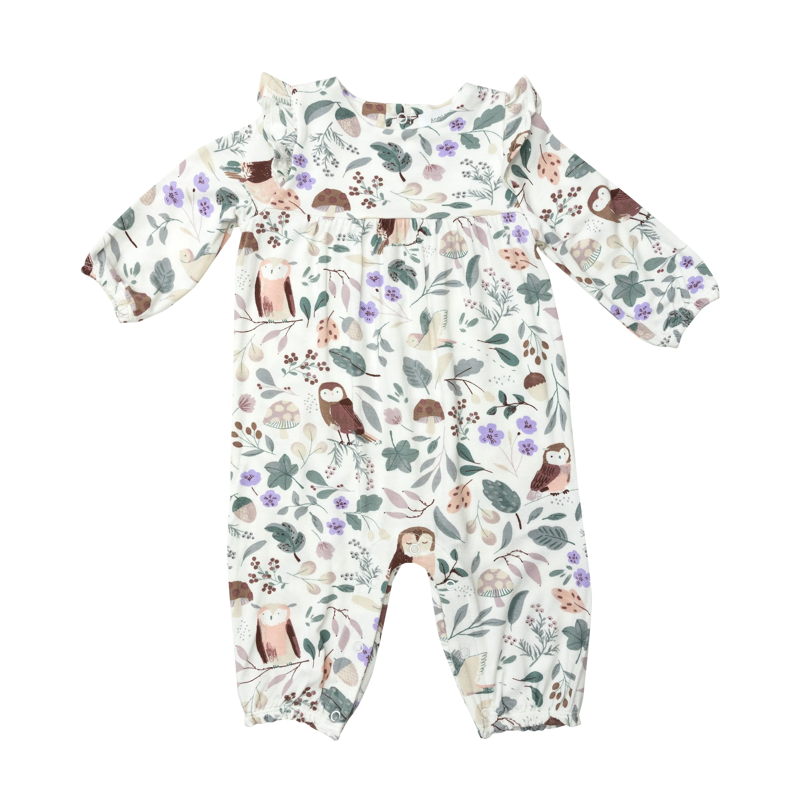 Angel Dear Owls Ruffle Sleeve Romper