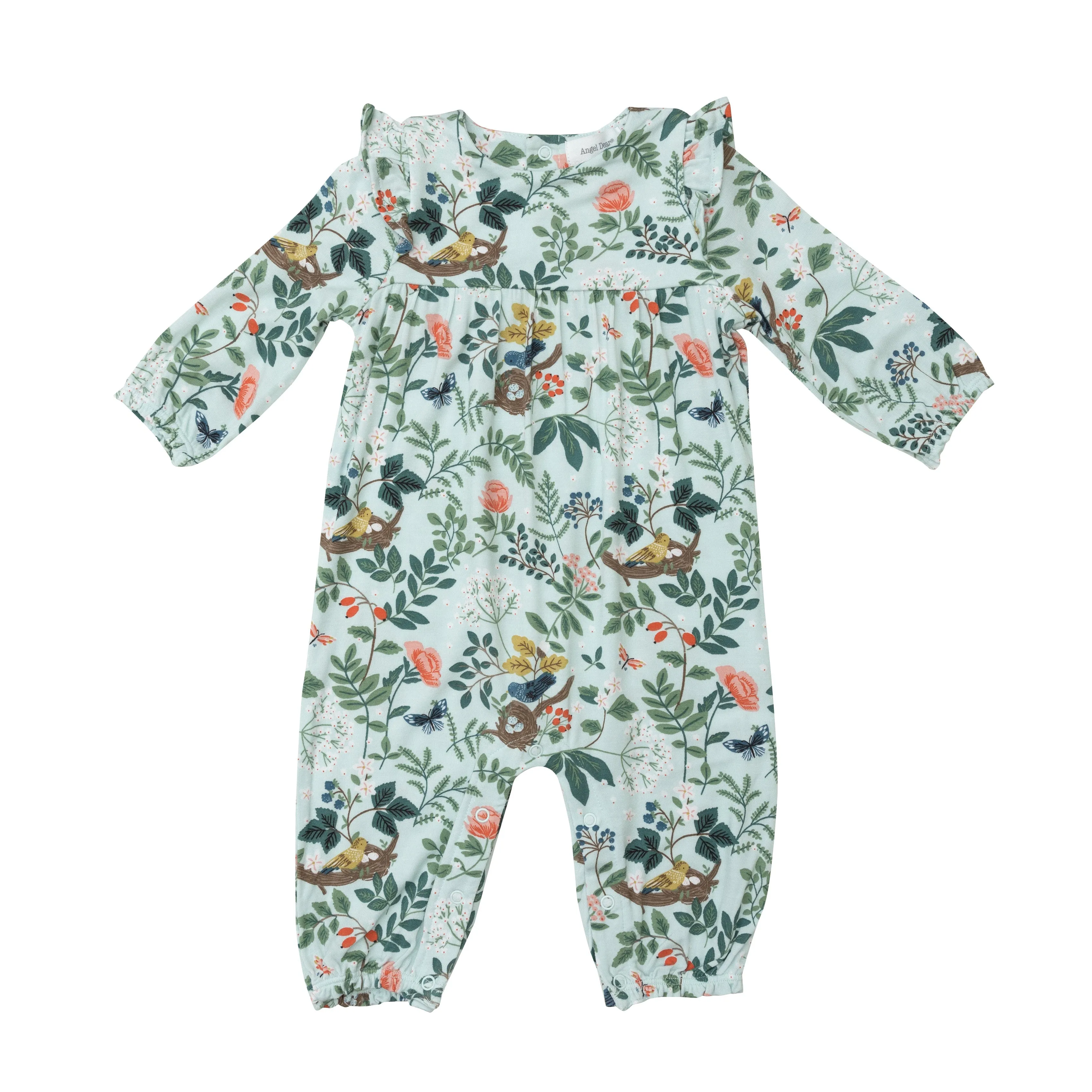 Angel Dear Woodland Bird & Nest Ruffle Sleeve Romper