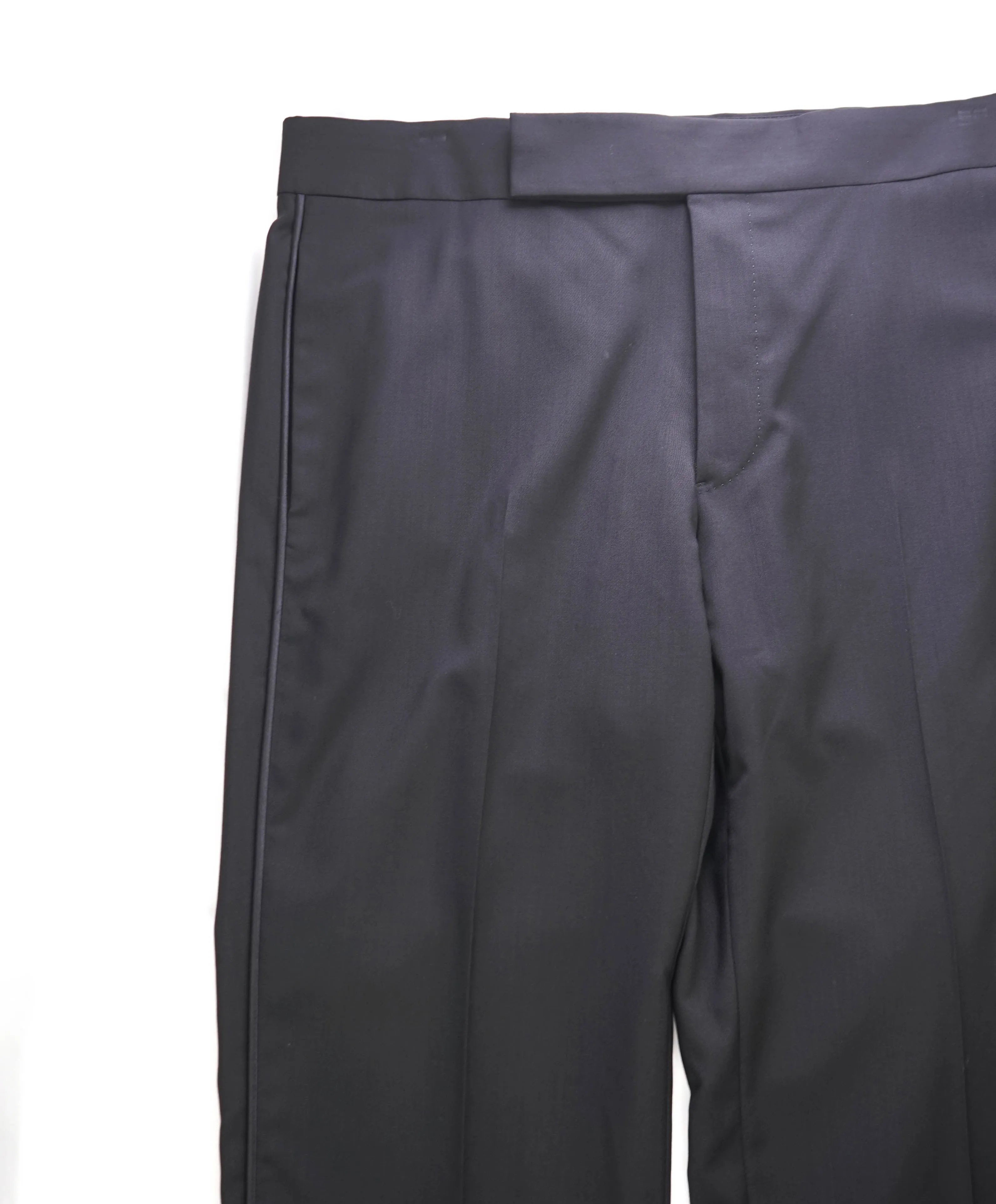 ARMANI COLLEZIONI - Solid Black Tux Dinner Flat Front Dress Pants - 37W