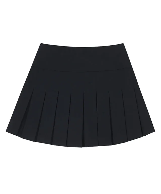 AVEN Women's  Banded Pleated Skirt - Black