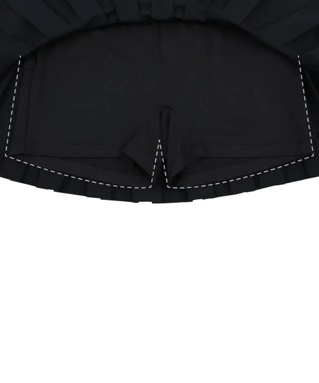 AVEN Women's  Banded Pleated Skirt - Black