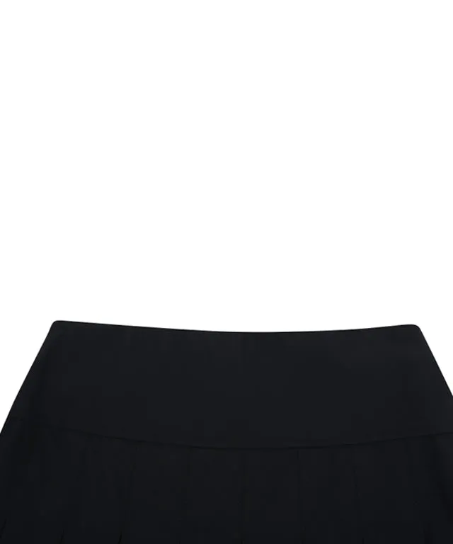 AVEN Women's  Banded Pleated Skirt - Black