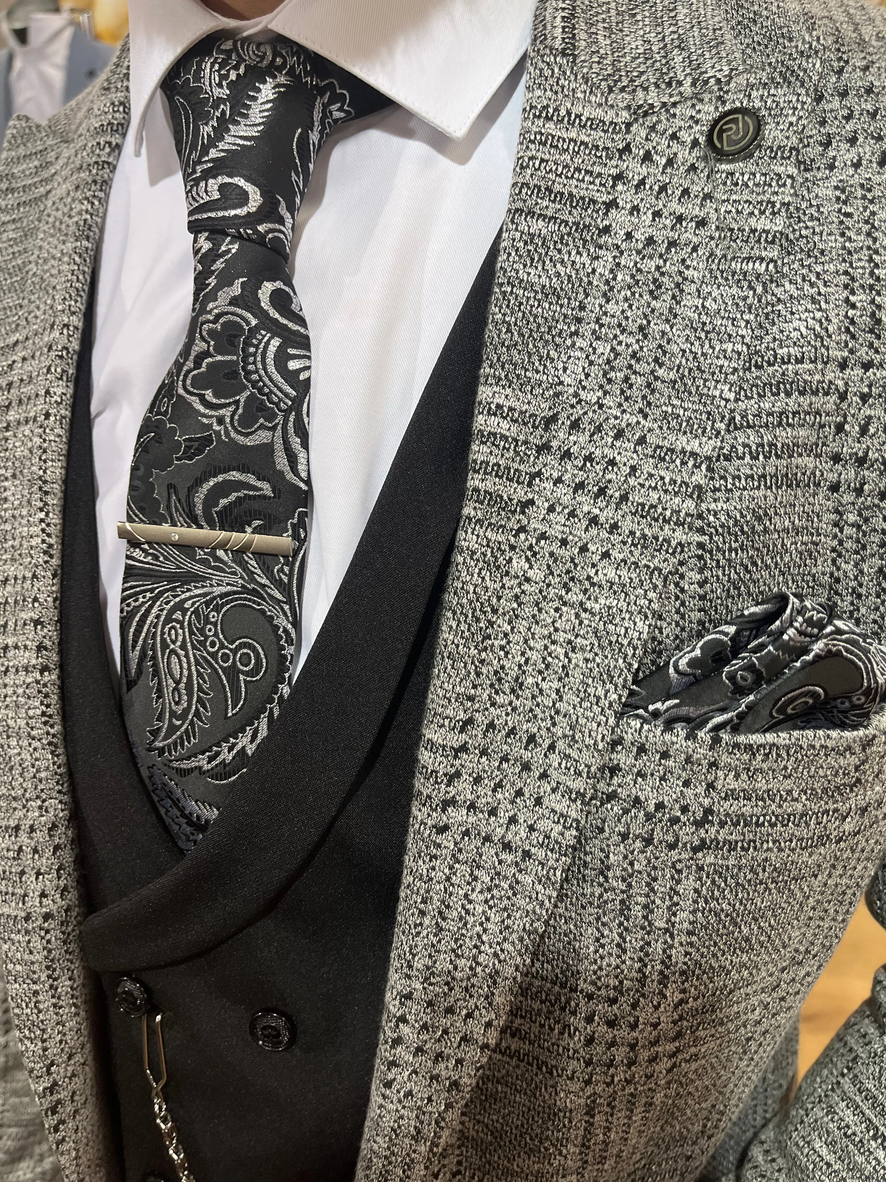Bebeto - Grey/Black 3 Piece Suit