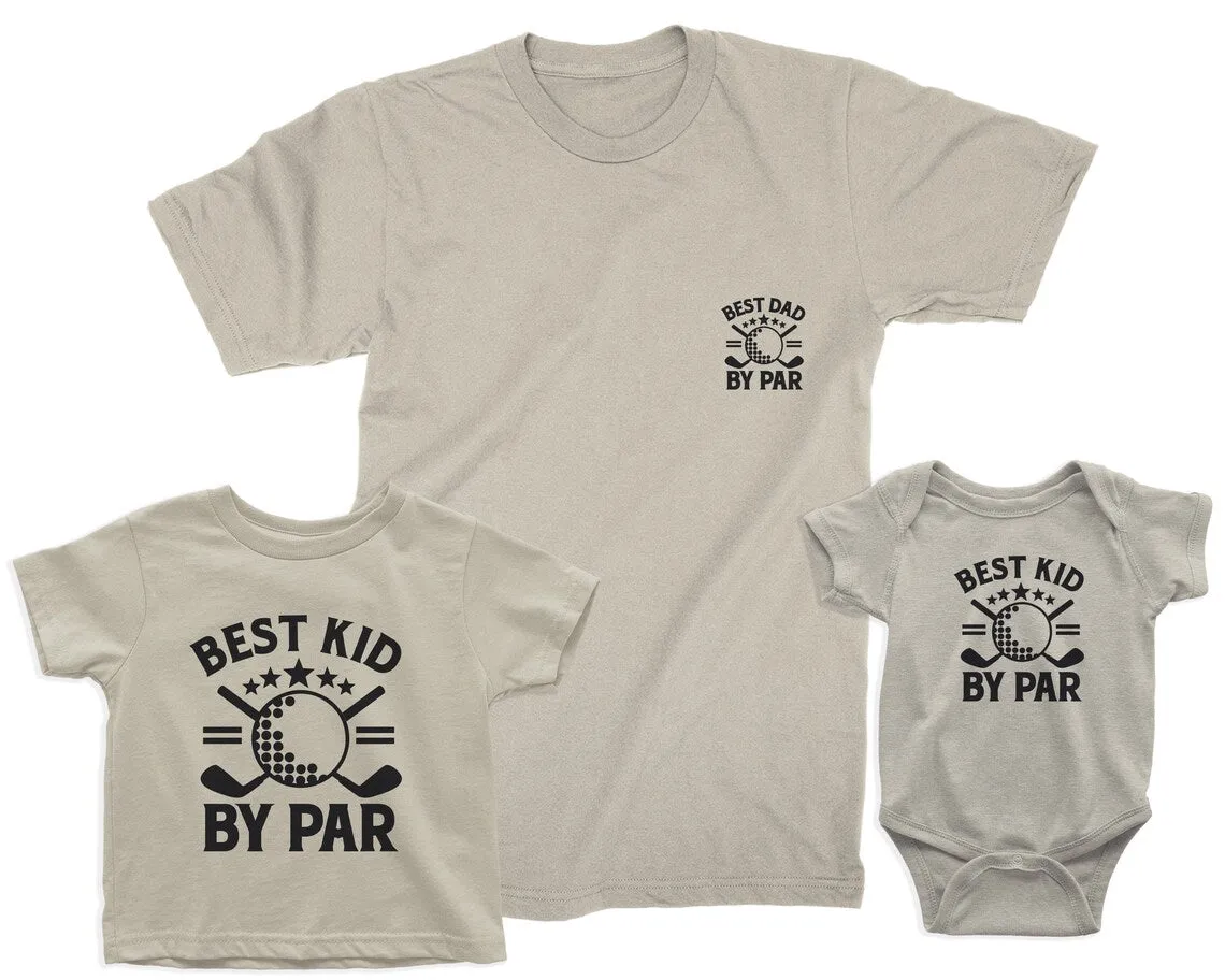 Best Dad By Par & Best Kid By Par. Matching father and son/daughter sweatshirts, Golf Dad Sweater. New Dad gift, Father's Day gift - HTR/ST