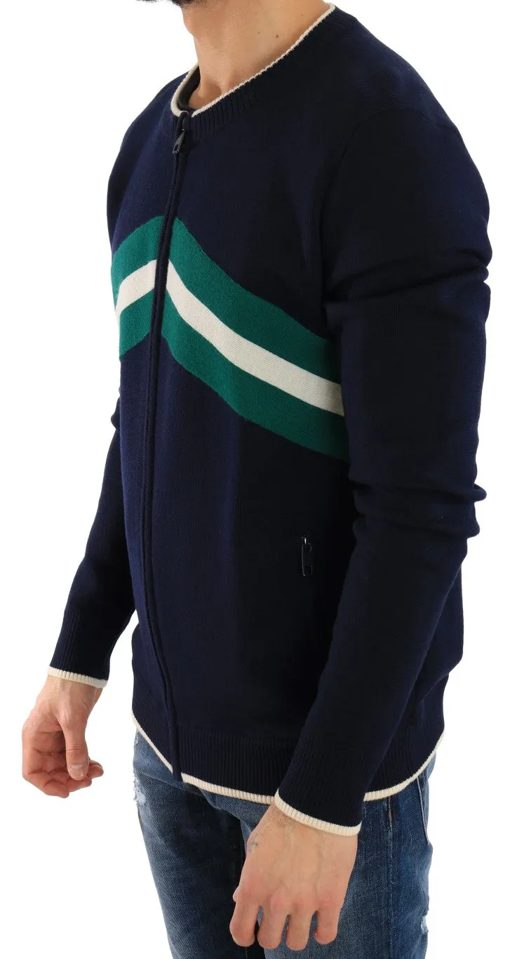 Blue Wool Crewneck Sweater