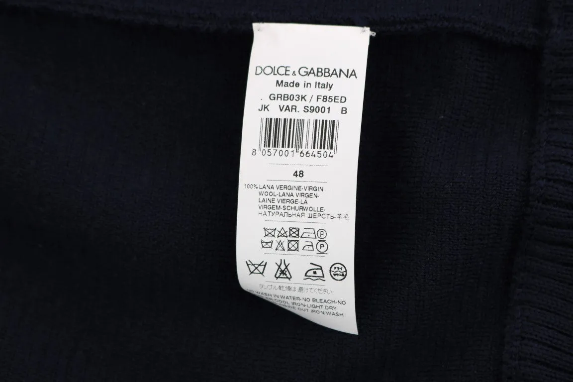 Blue Wool Crewneck Sweater