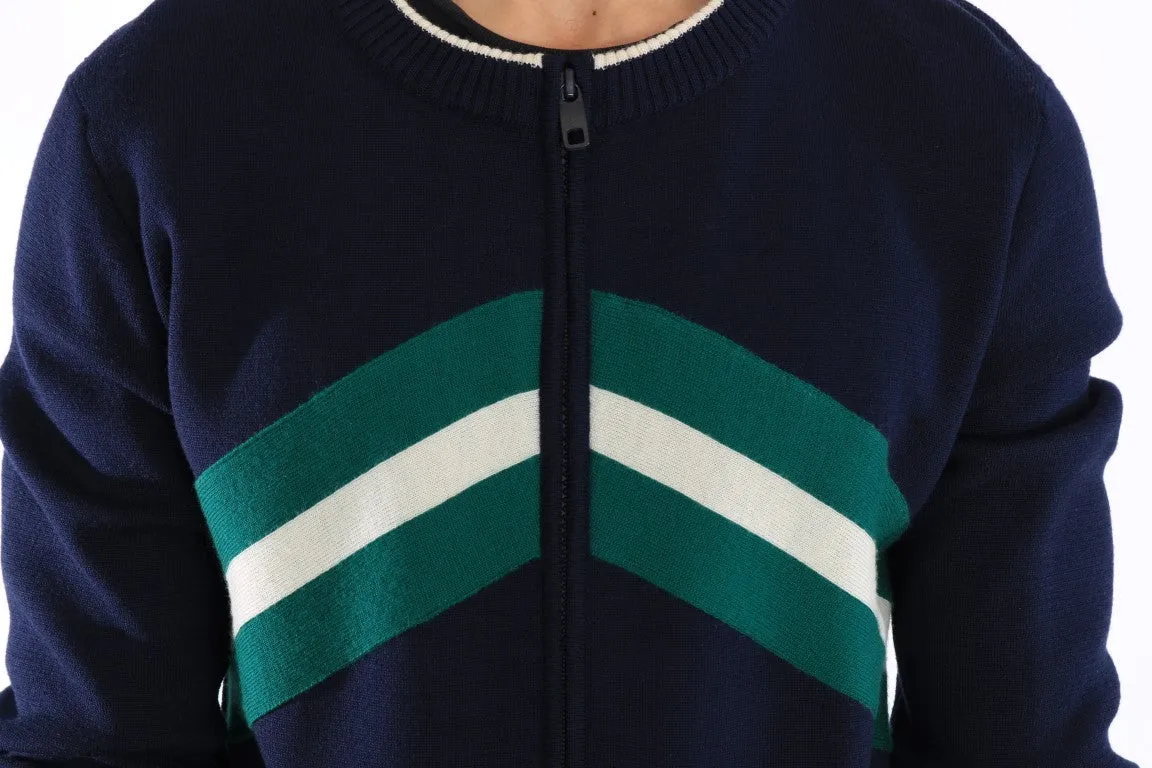 Blue Wool Crewneck Sweater