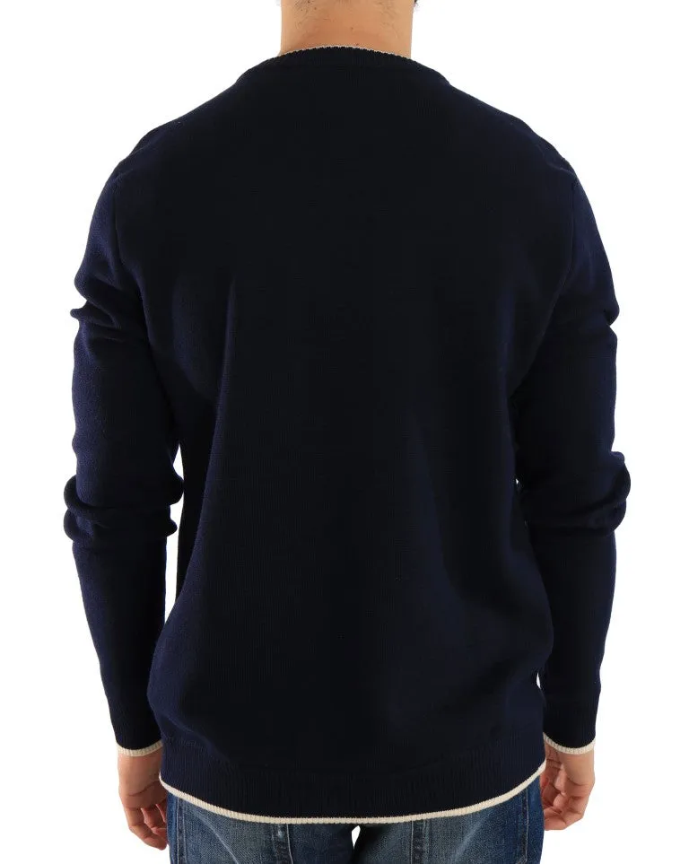 Blue Wool Crewneck Sweater
