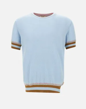 Bob pastellblå bomullsbesättning t -shirt