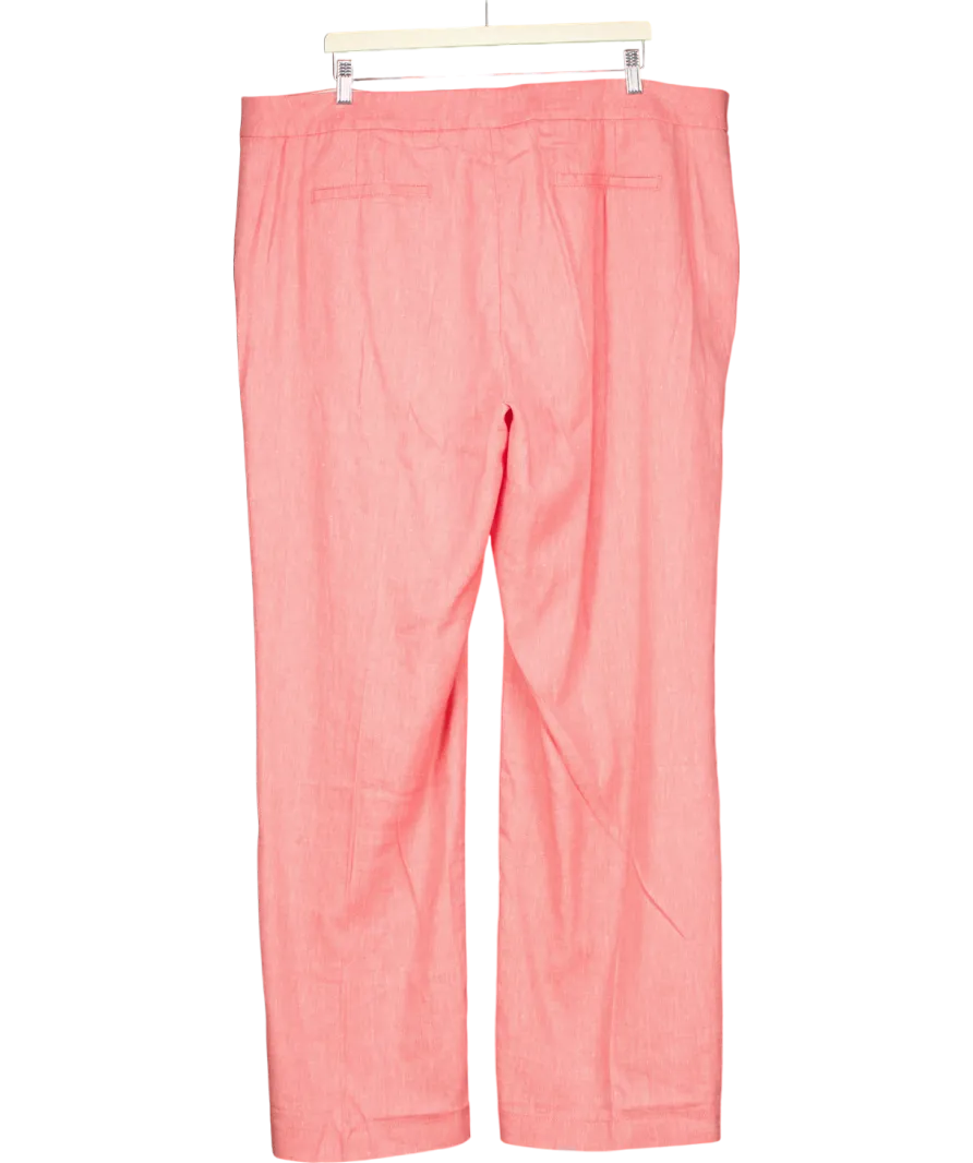 Boden Red Mina Rosehip Linen Blend Trousers UK 22