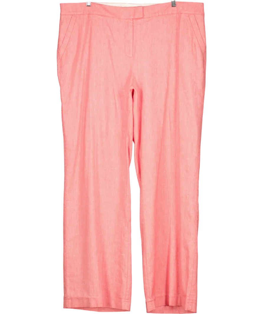 Boden Red Mina Rosehip Linen Blend Trousers UK 22