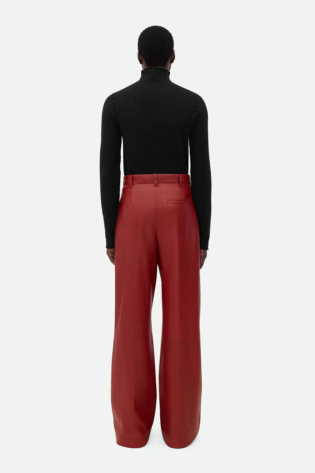 BOTTEGA VENETA | LEATHER WIDE LEG TROUSERS