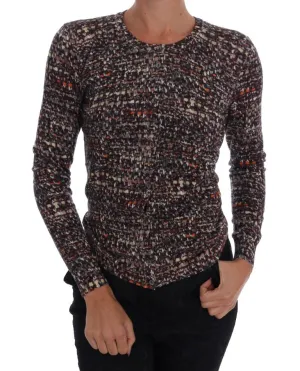 Brown Wool Top Crewneck Sweater