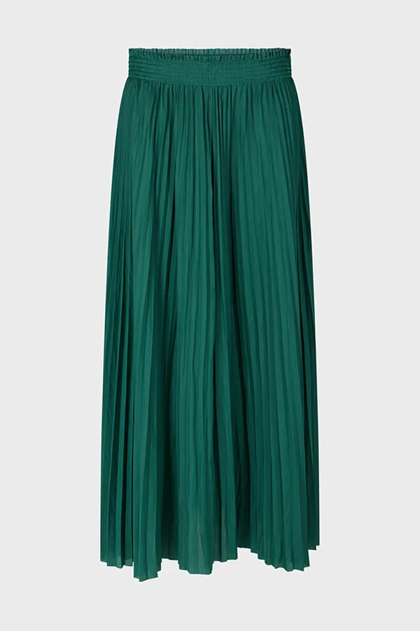 CARRY PLEATED SATIN MAXI SKIRT