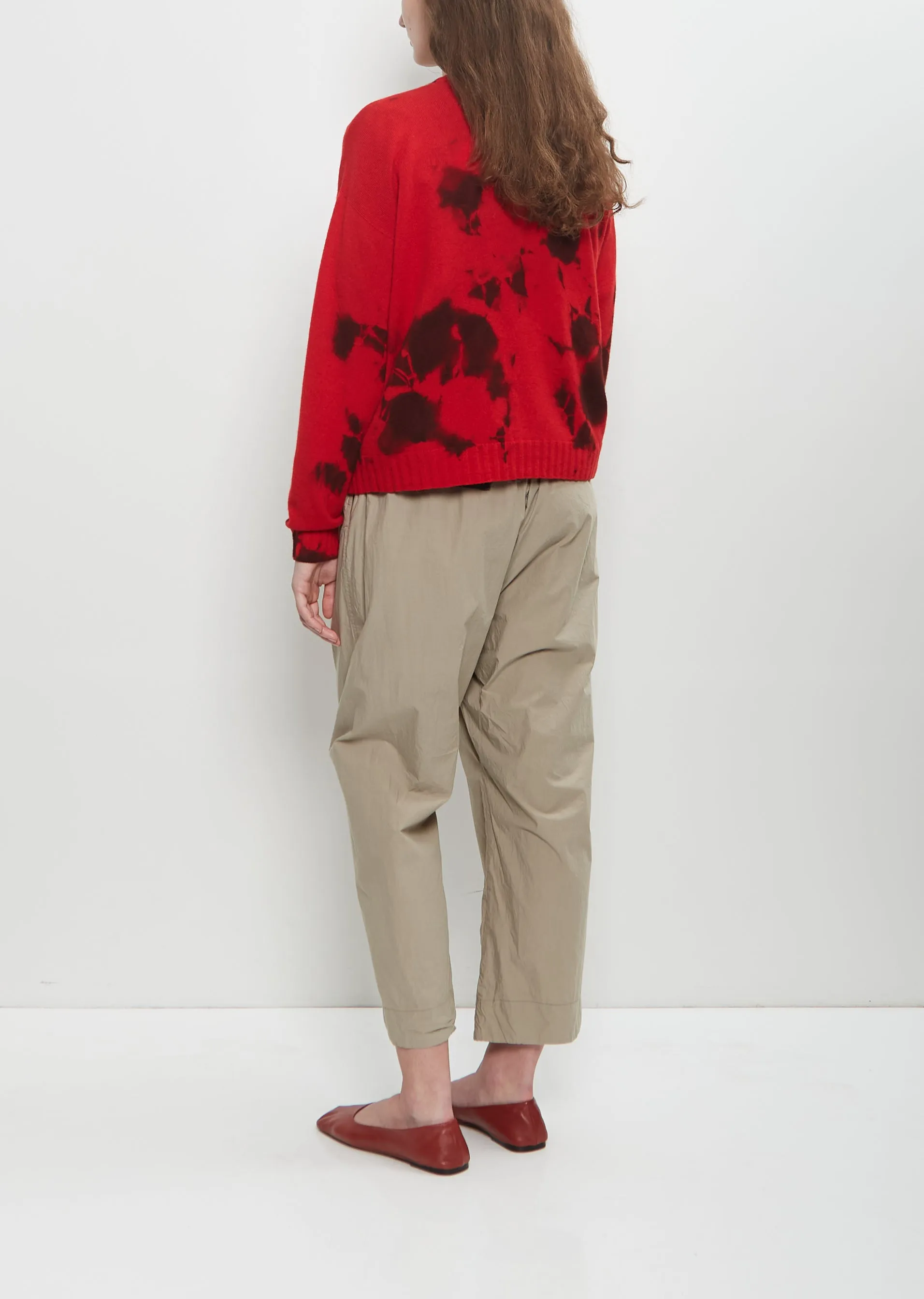 Cashmere Seamless Short Cardigan — Red