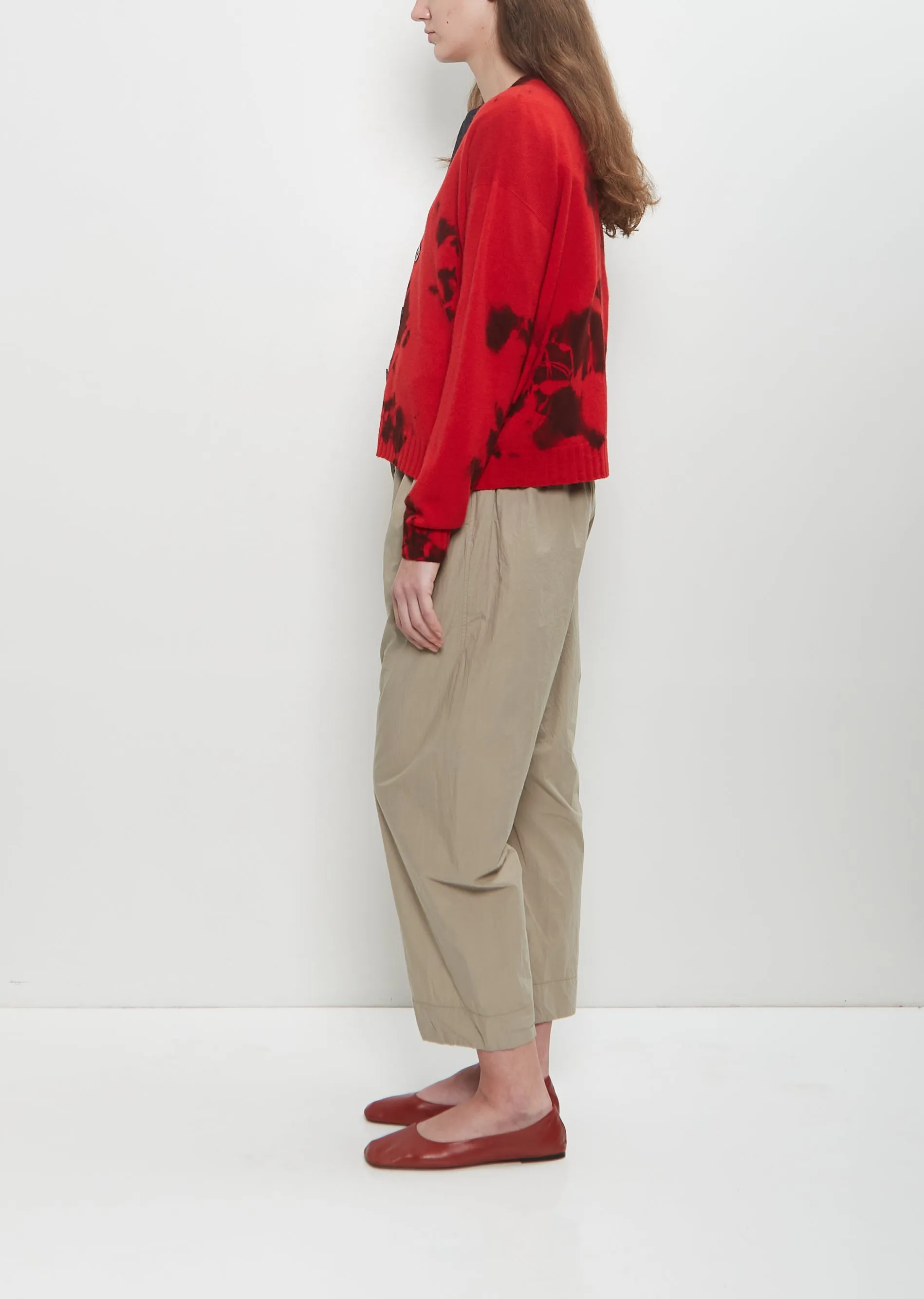 Cashmere Seamless Short Cardigan — Red