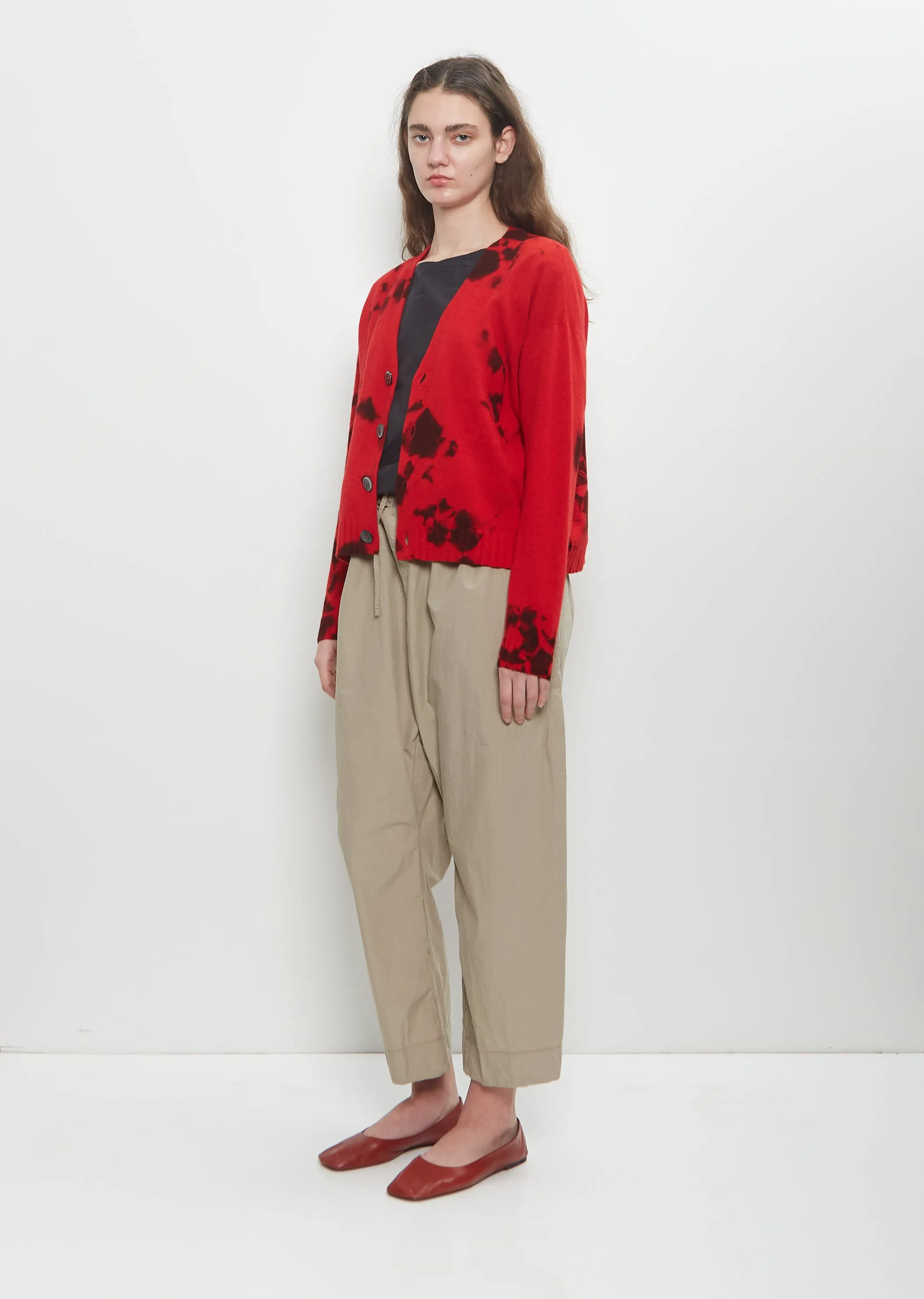 Cashmere Seamless Short Cardigan — Red