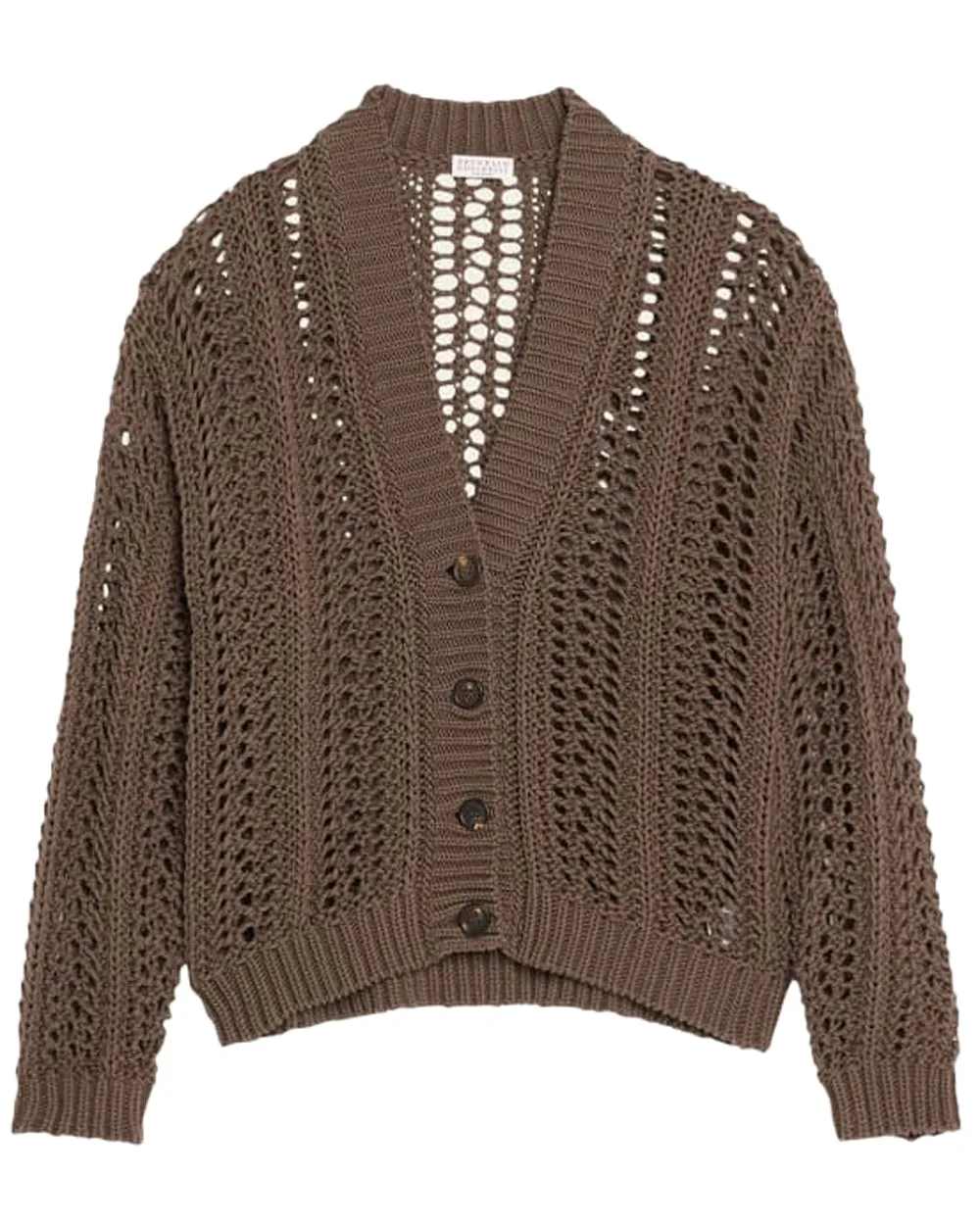 Chocolate Knit V Neck Cardigan
