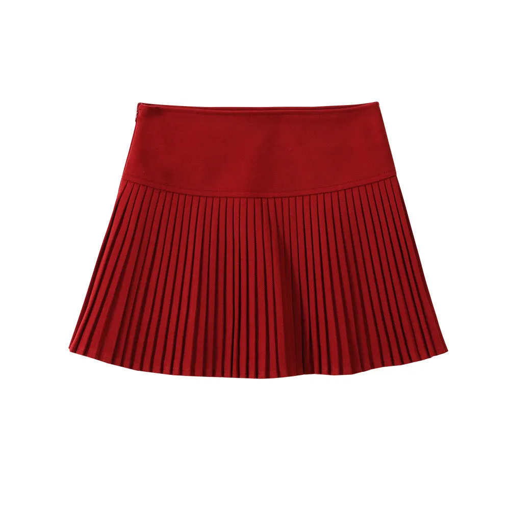 Christmas pleated bow skirt