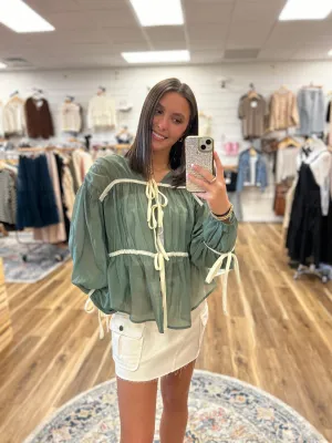 Claire Emerald Tie Top
