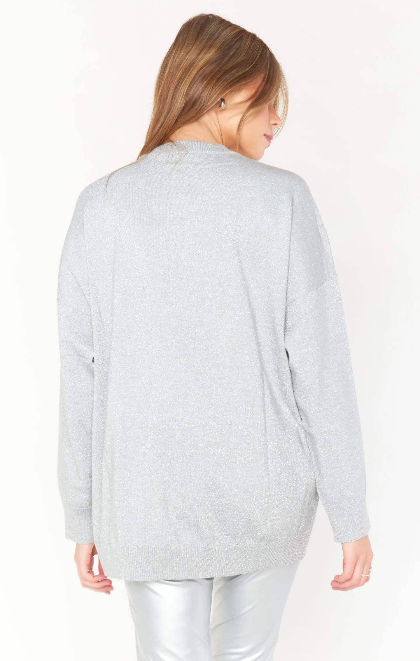Classic Silver Crewneck Sweater