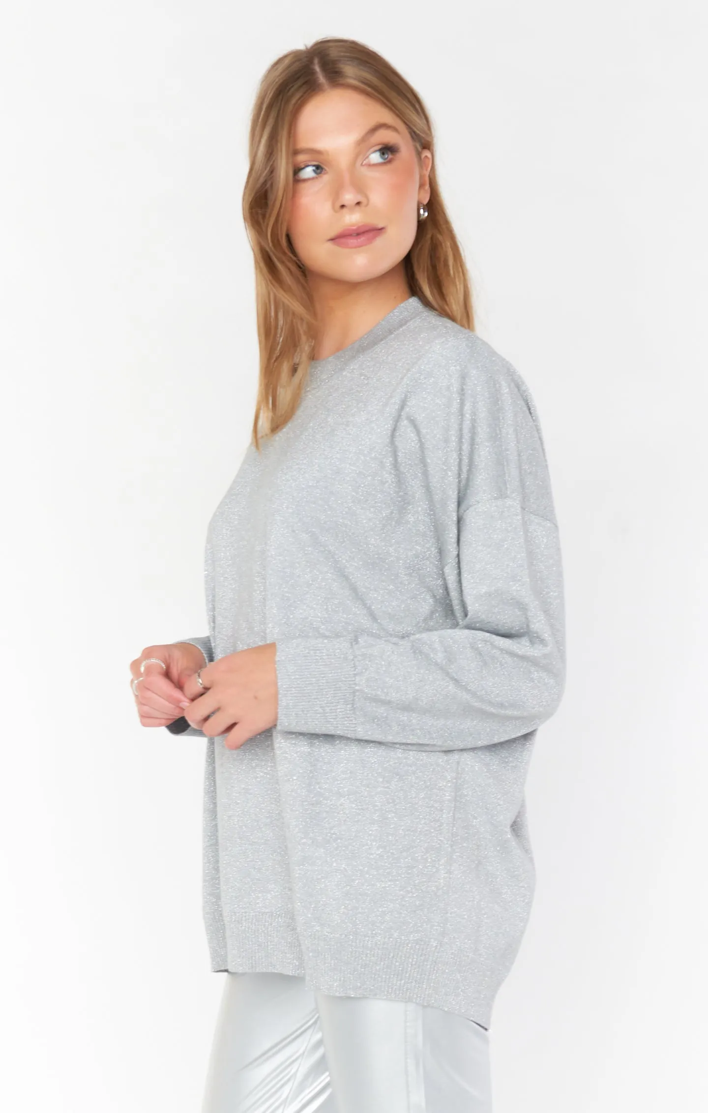 Classic Silver Crewneck Sweater