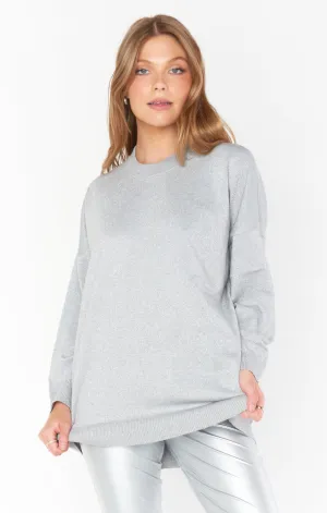 Classic Silver Crewneck Sweater