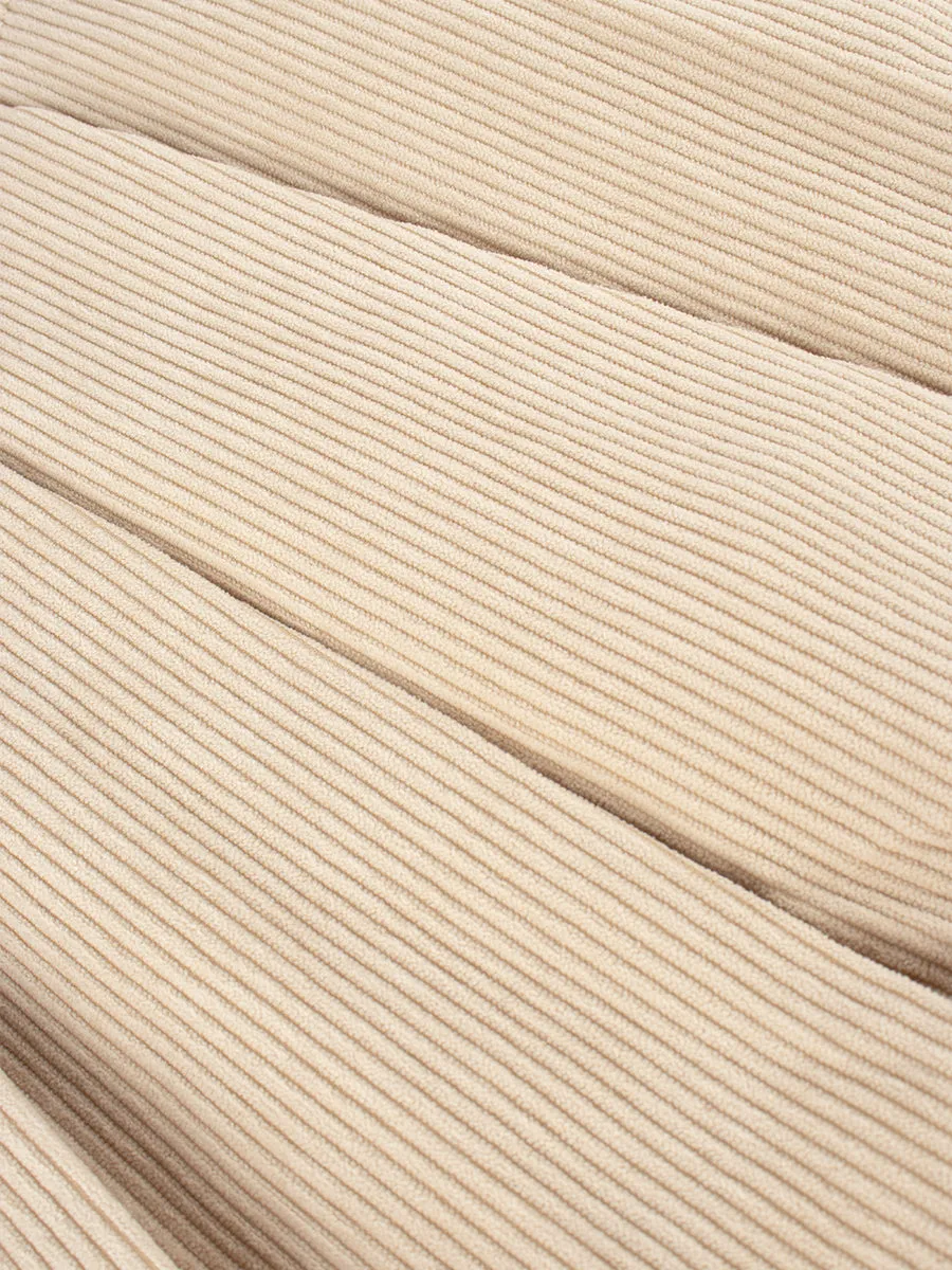 Corduroy Pleated Skirt with Belt