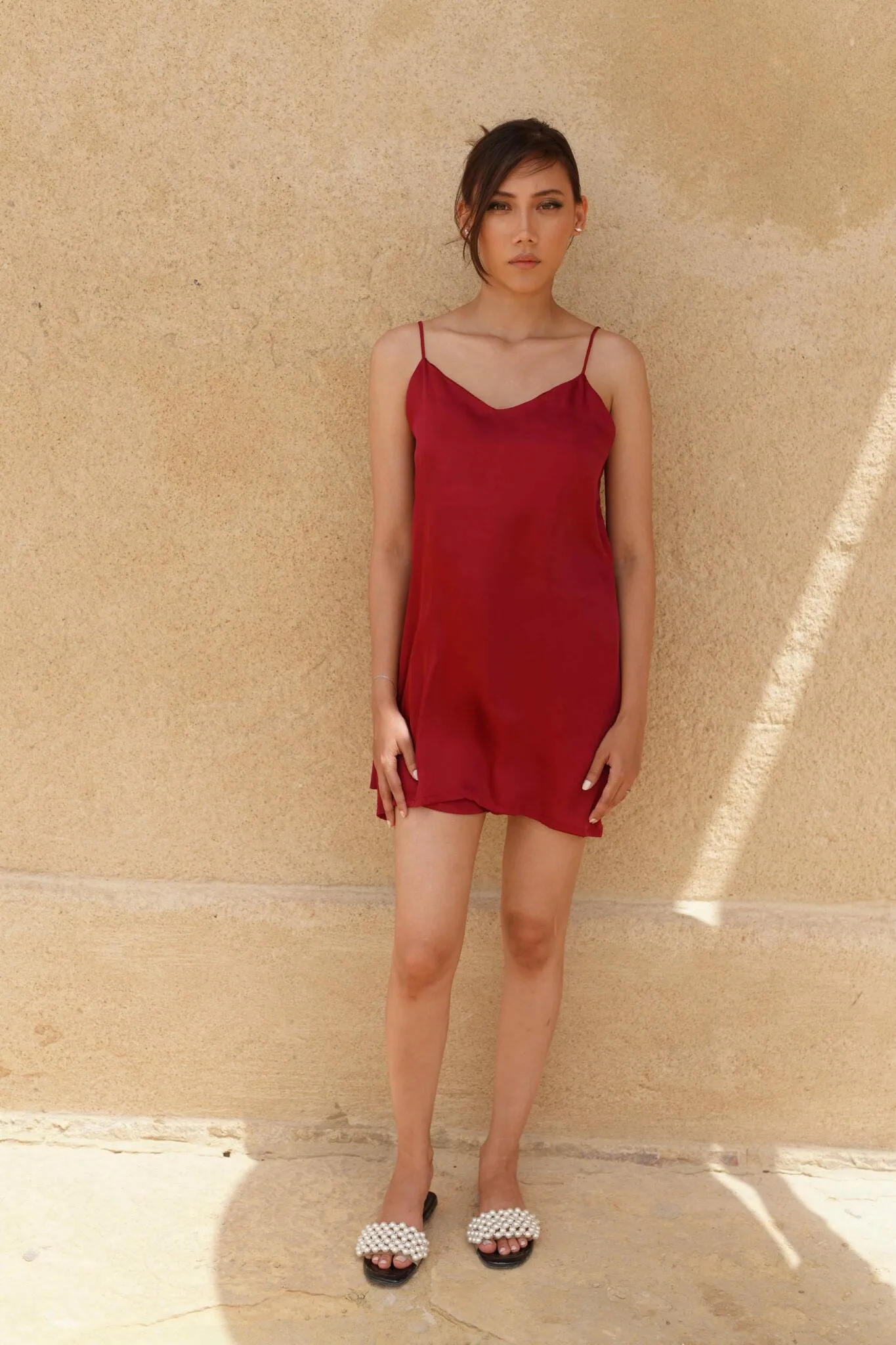 Crimson-Silk Bride Set