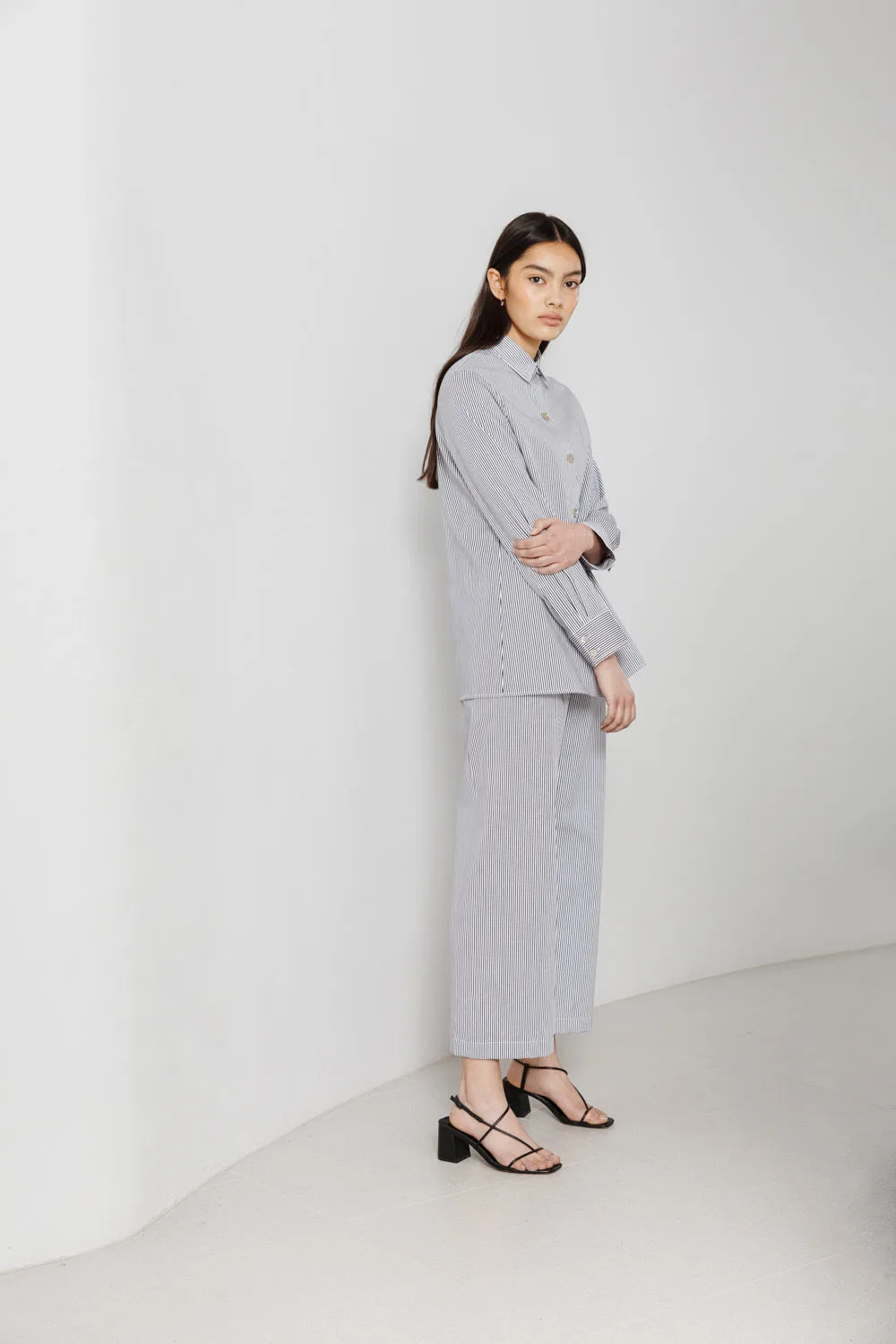 cropped pant, stripe