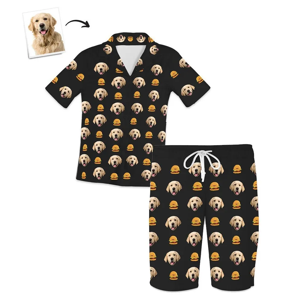 Custom Pet Photo Face Short Sleeve Pajama Set