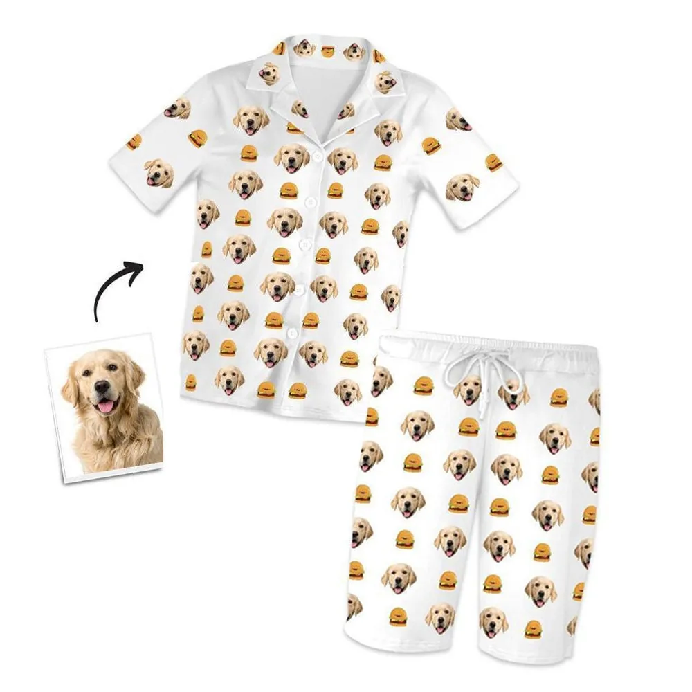 Custom Pet Photo Face Short Sleeve Pajama Set
