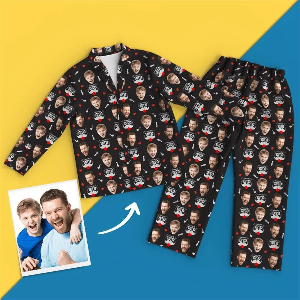 Custom Photo Pajama Set Dad and Kids