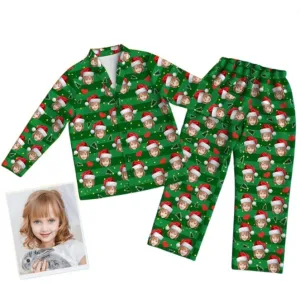 Custom Santa Face Photo Pajama Set