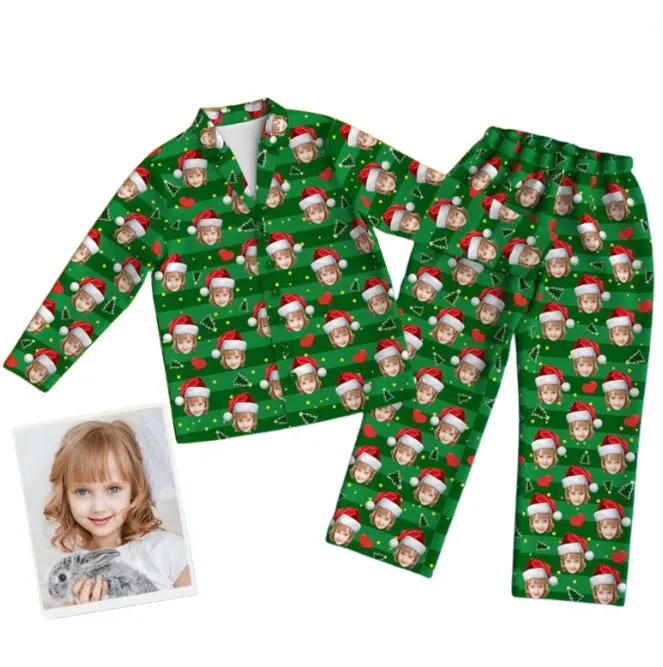 Custom Santa Face Photo Pajama Set