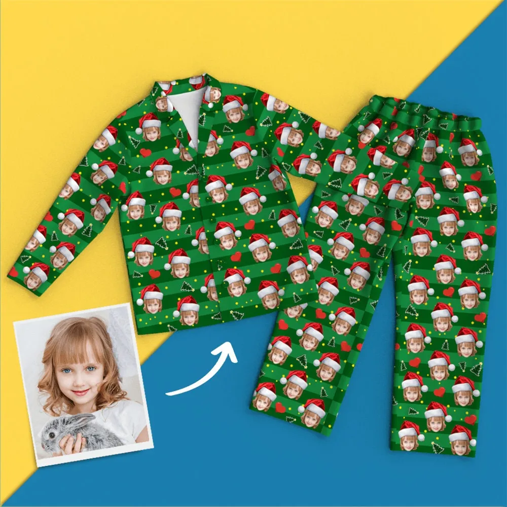 Custom Santa Face Photo Pajama Set