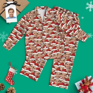 Custom Santa Photo All Over Print Pajama Set
