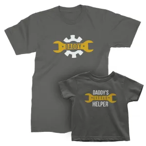 Daddy & Daddy's Little Helper. Father's Day gift for Father, Son, Daughter, Baby. Matching Mechanic T-shirt Set. Father Son matching tees.