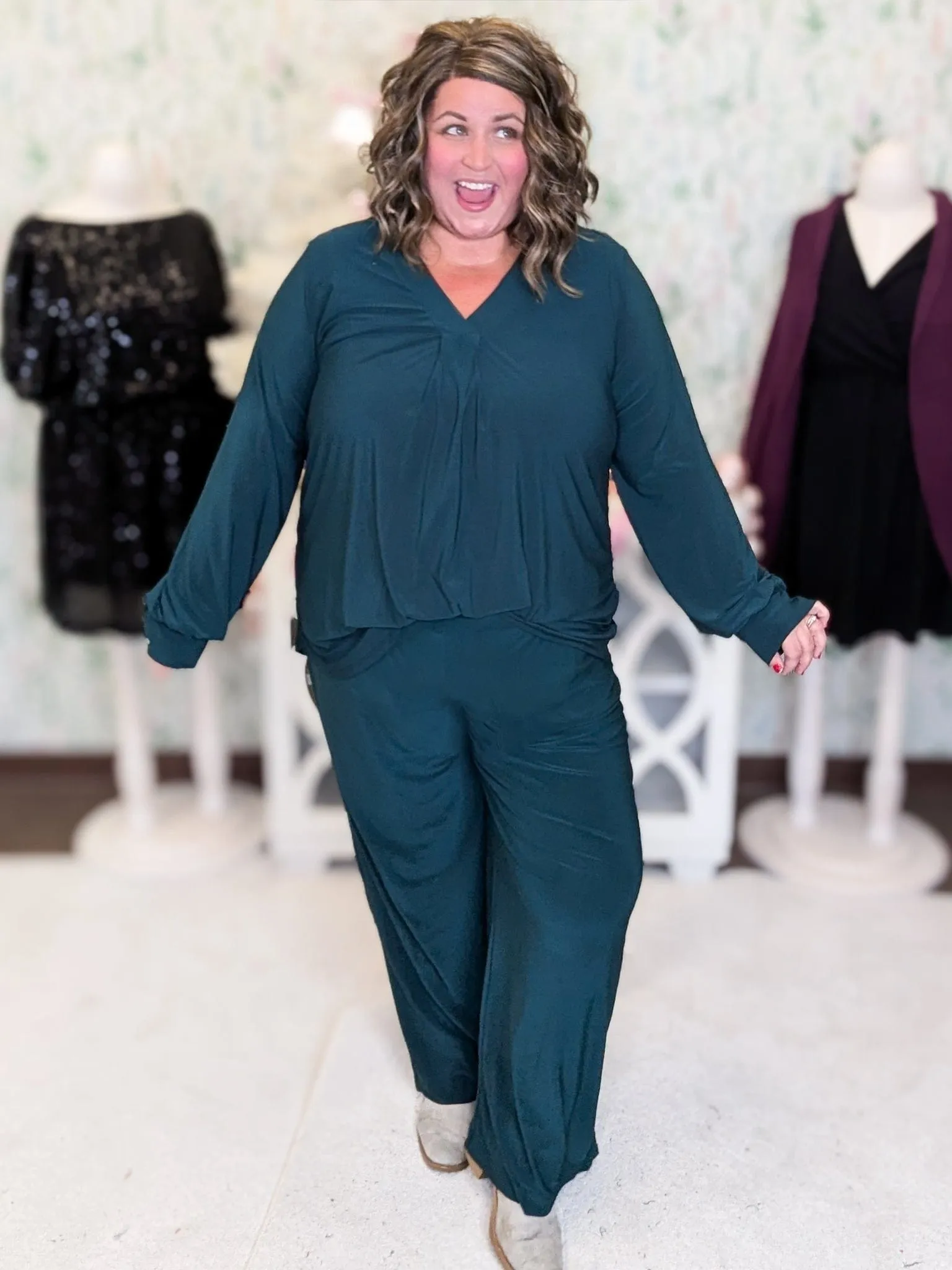 Davina Wide Leg Pull On Pants w/Pockets
