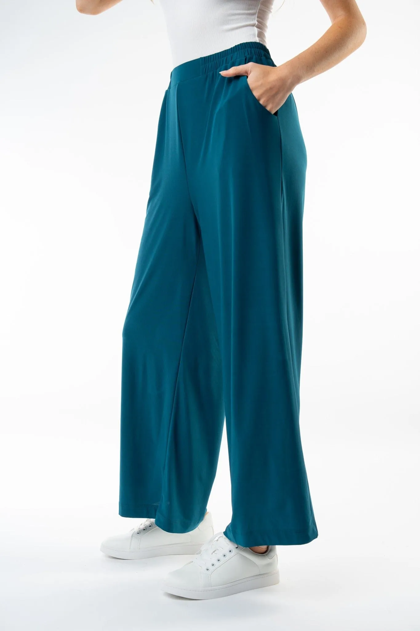 Davina Wide Leg Pull On Pants w/Pockets