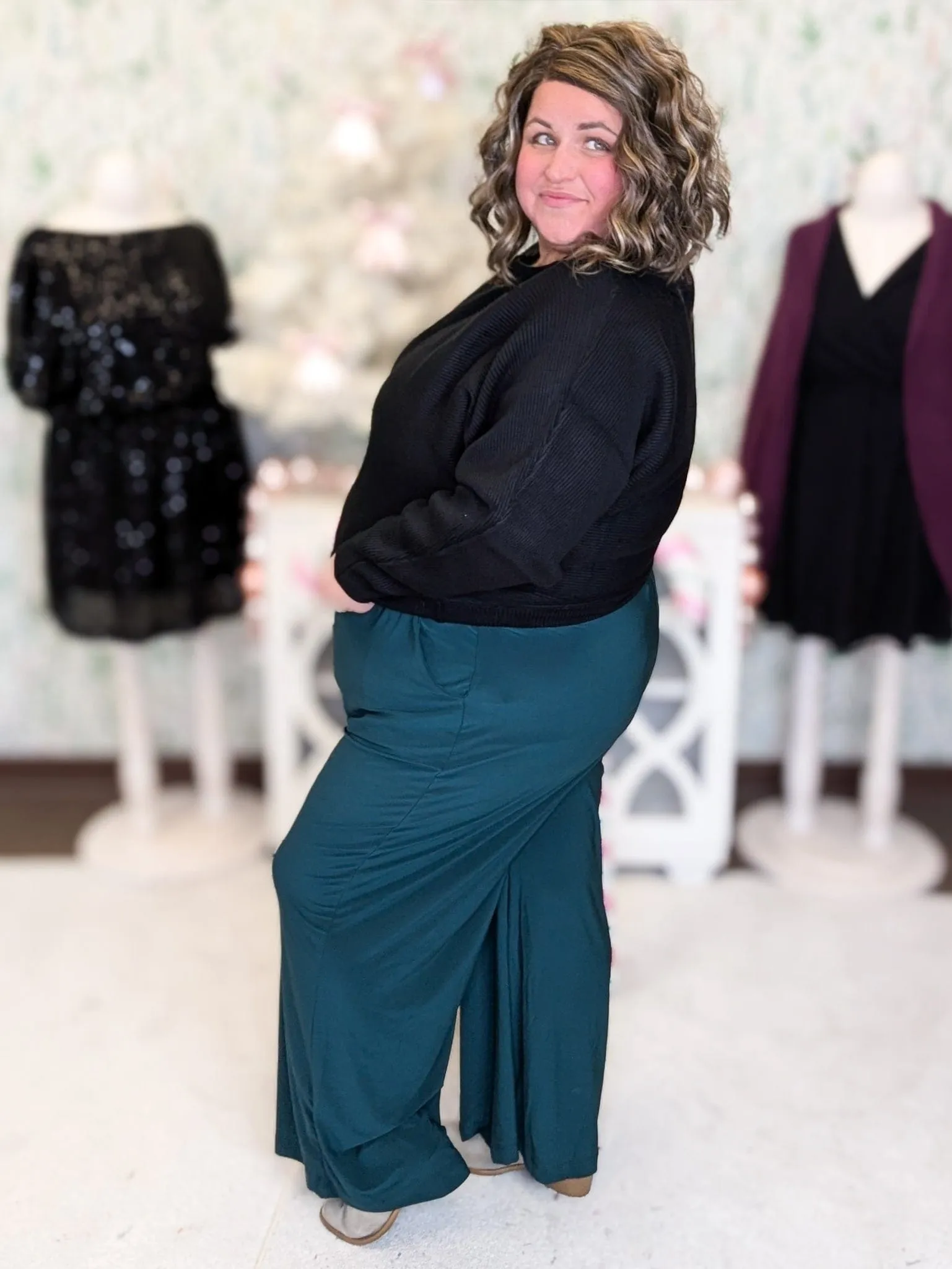 Davina Wide Leg Pull On Pants w/Pockets